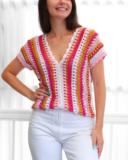 Breezy Stripes Top Crochet Pattern
