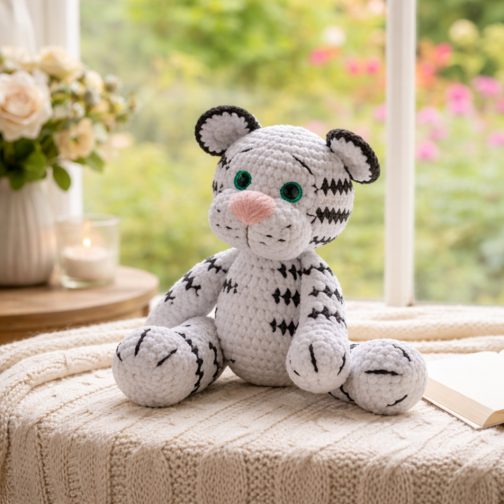 Marun – The Gentle Crochet White Tiger🐯