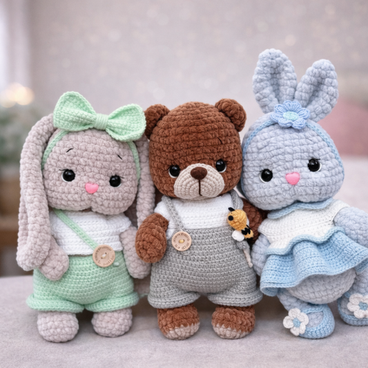 🌼 3 in 1 Amigurumi Plush Babies