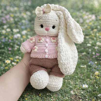 Häkelanleitung Bunny Bella mit Outfit – 2-in-1 Set 🇩🇪