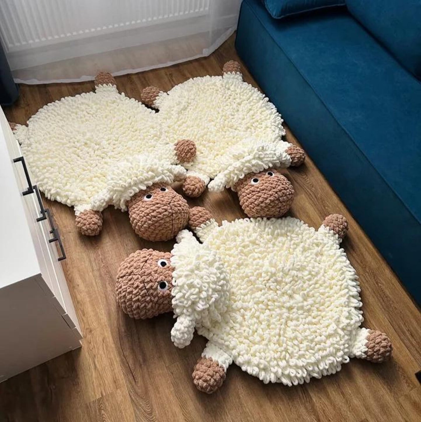 Fluffy Sleepy Sheep Rug Crochet Pattern – Cozy & Cute Design