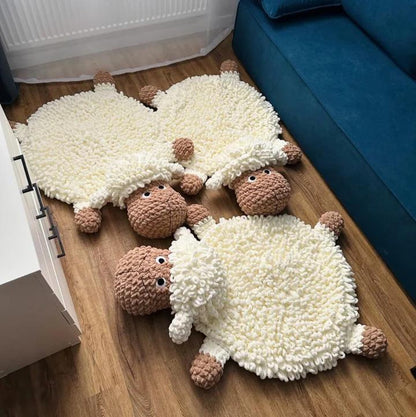 Fluffy Sleepy Sheep Rug Crochet Pattern – Cozy & Cute Design