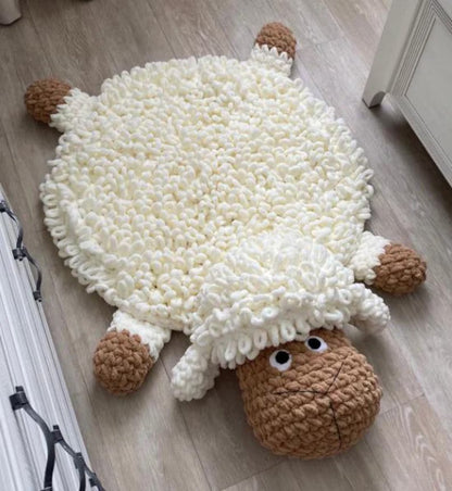 Fluffy Sleepy Sheep Rug Crochet Pattern – Cozy & Cute Design