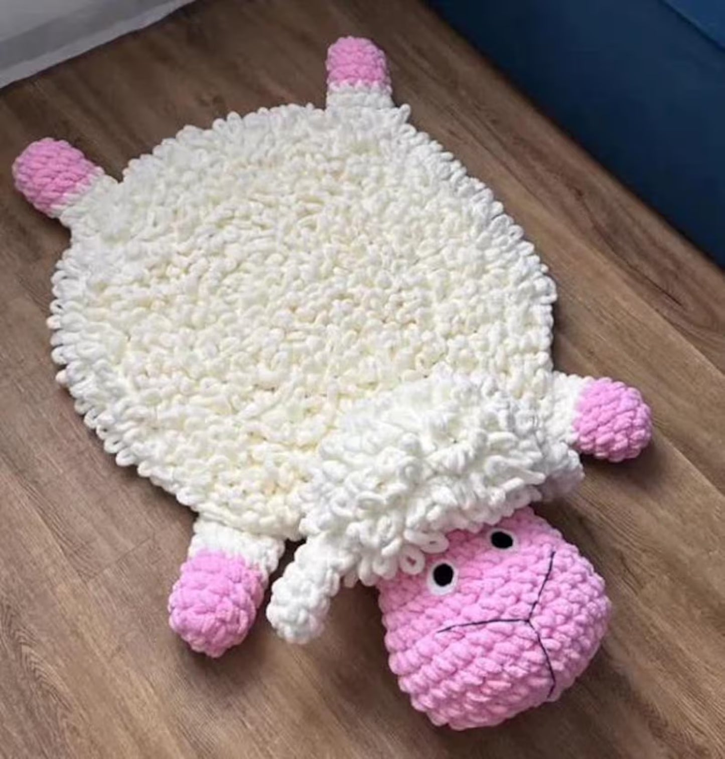 Fluffy Sleepy Sheep Rug Crochet Pattern – Cozy & Cute Design