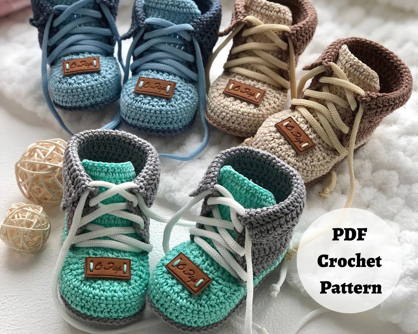 🧶 Uni2 Baby Booties Crochet Pattern